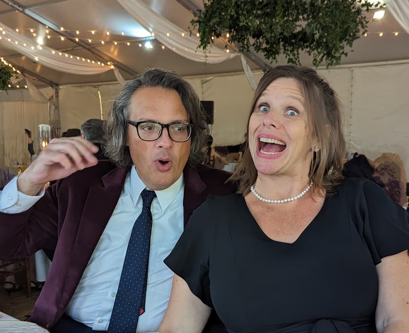 Jon and Tara at a party